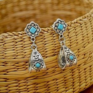 Turquoise Western Drop Earrings